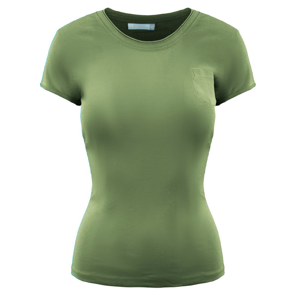 Klassisches Rundhals-T-Shirt mit Brusttasche