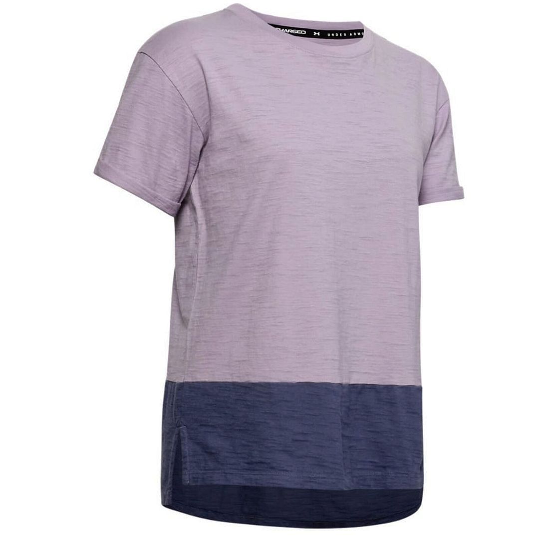 Zweifarbiges Slub-Shirt mit Rundhalsausschnitt
