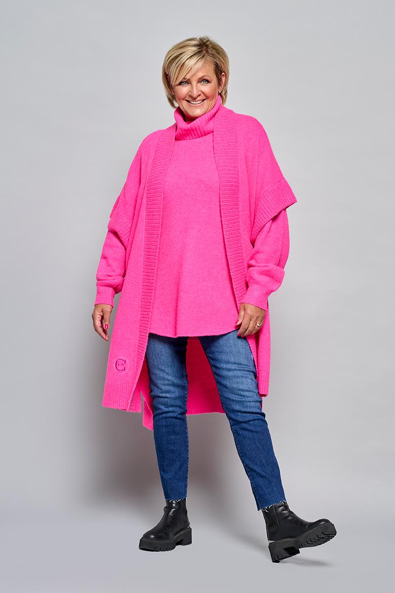 Übergroßer Strick-Cardigan mit Schalkragen