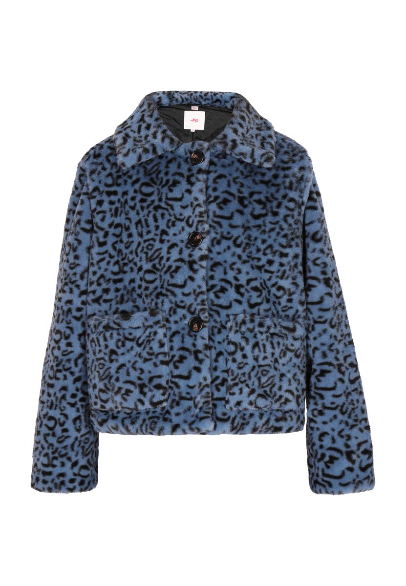 Kunstfelljacke mit Leopardenmuster
