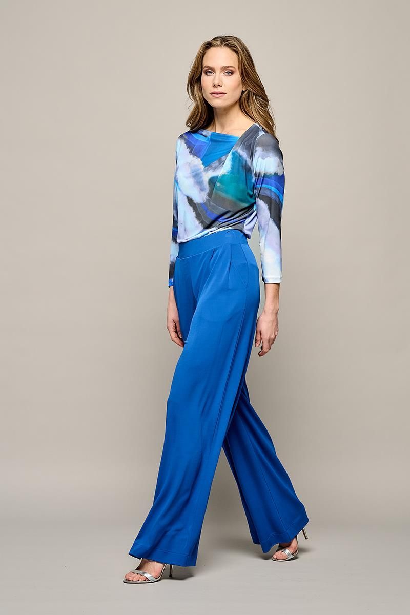 Hoch taillierte Palazzo-Hose mit weitem Bein