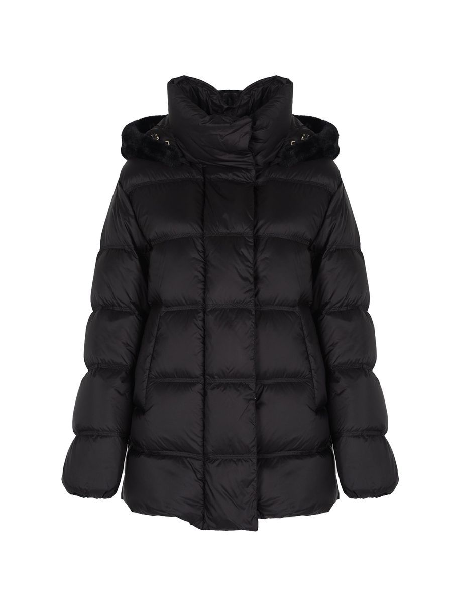 Gesteppte Pufferjacke mit Kunstfell-Kapuze