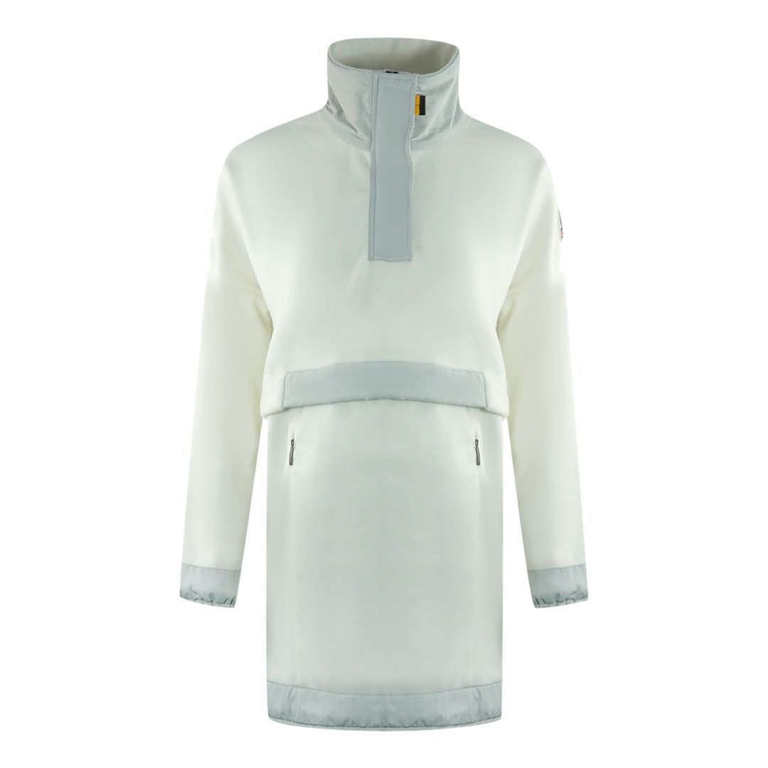 Langer Fleece-Pullover mit halbem Reißverschluss