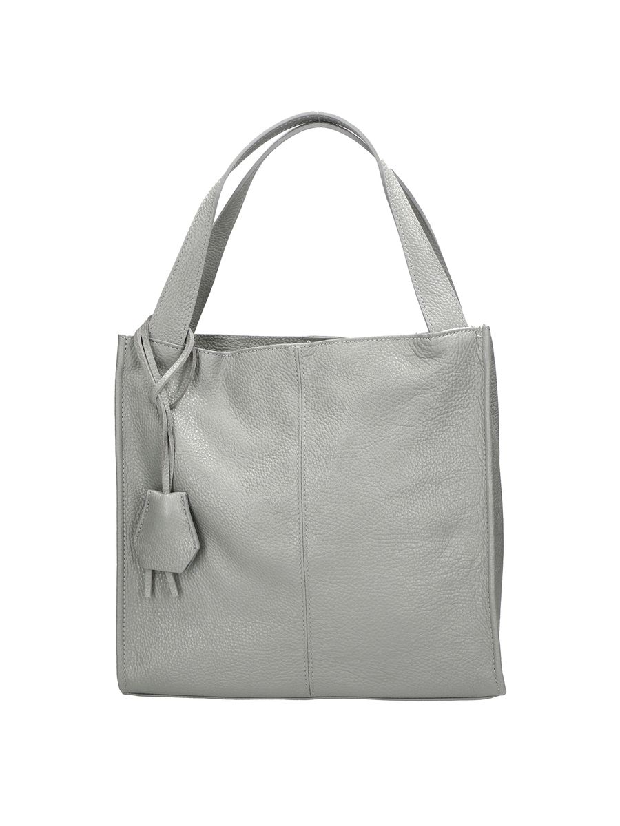Leder-Schultertasche mit geflochtenem Henkel