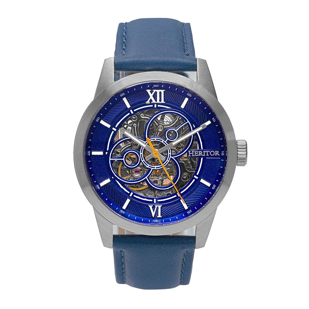 Automatische Skelettuhr mit Lederarmband