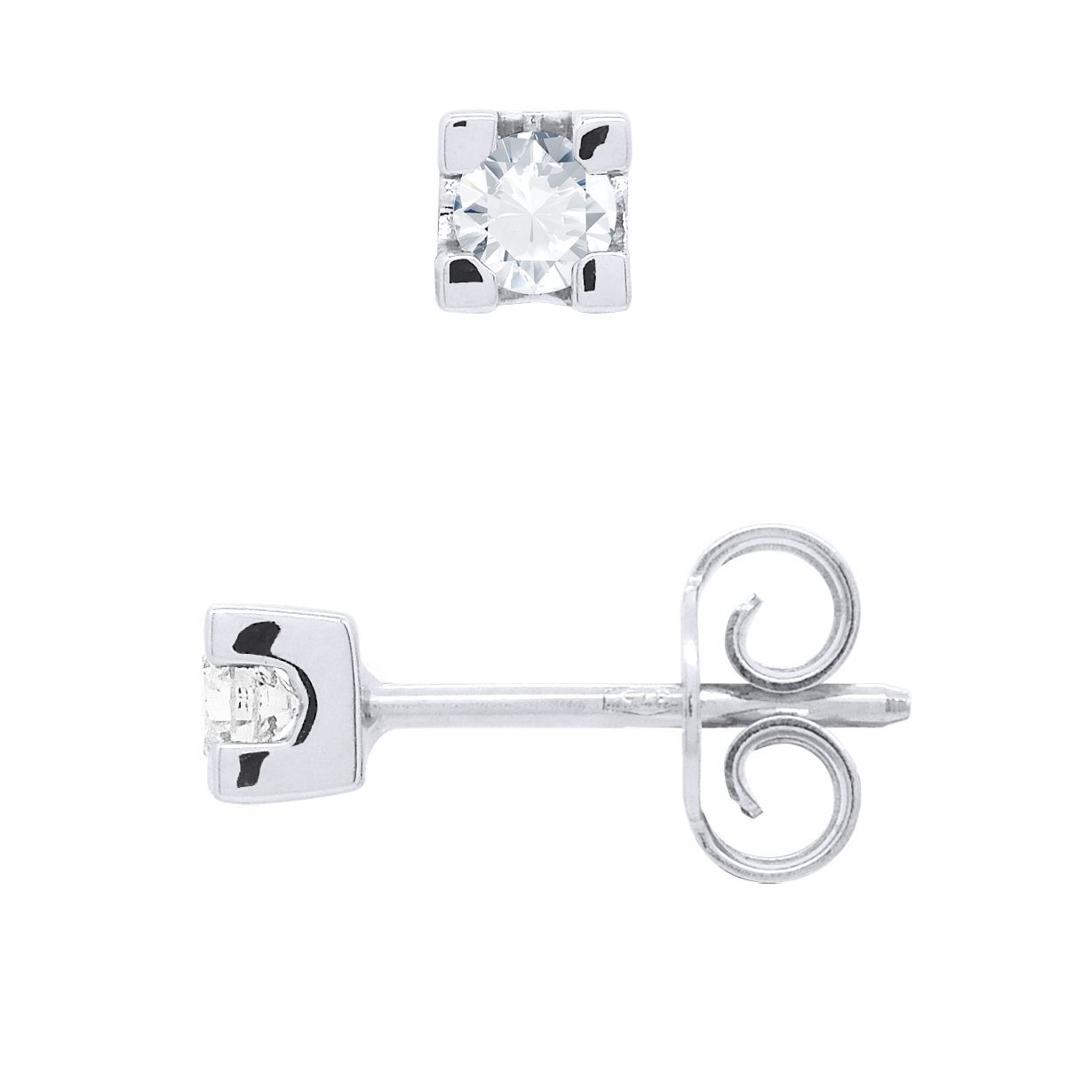 Solitär-Ohrstecker mit Brillantschliff-Diamanten