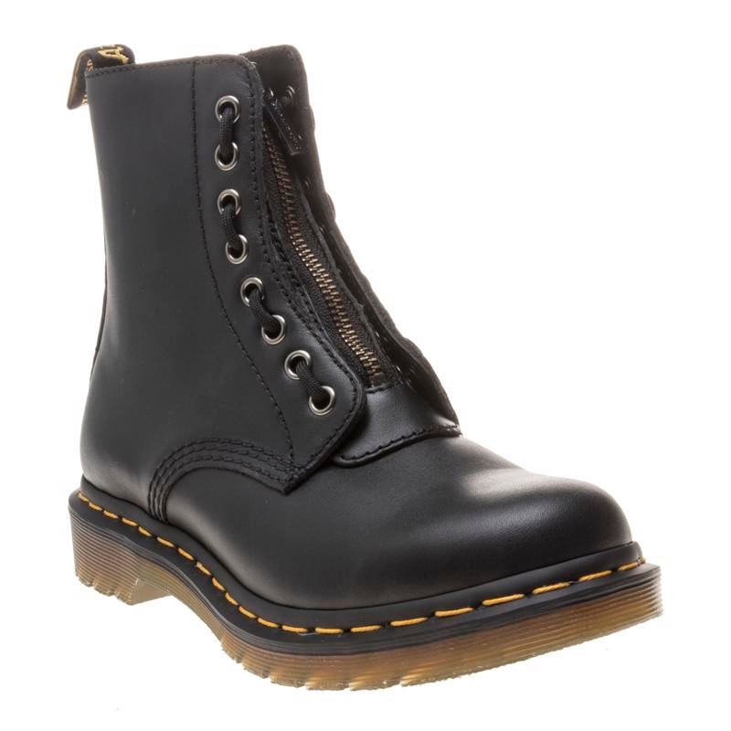 Lederstiefeletten mit Front-Reißverschluss