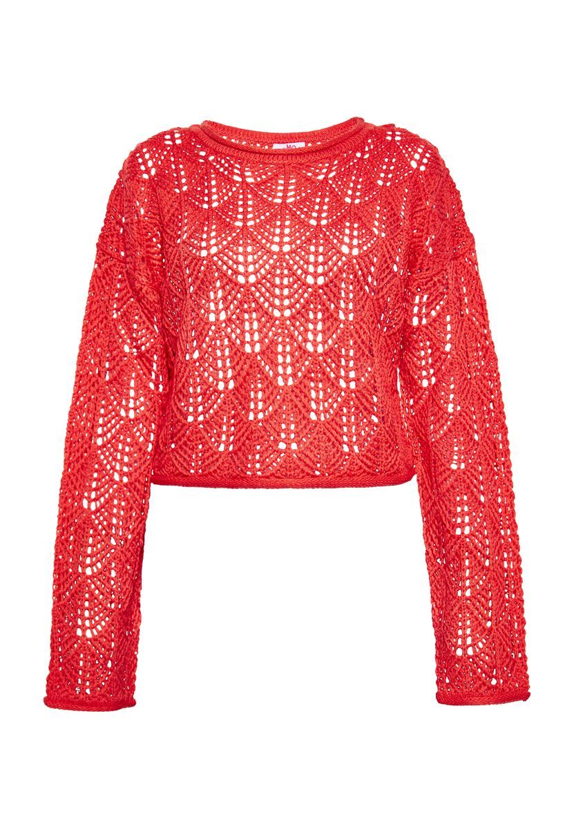 Häkelpullover mit Muschelmuster