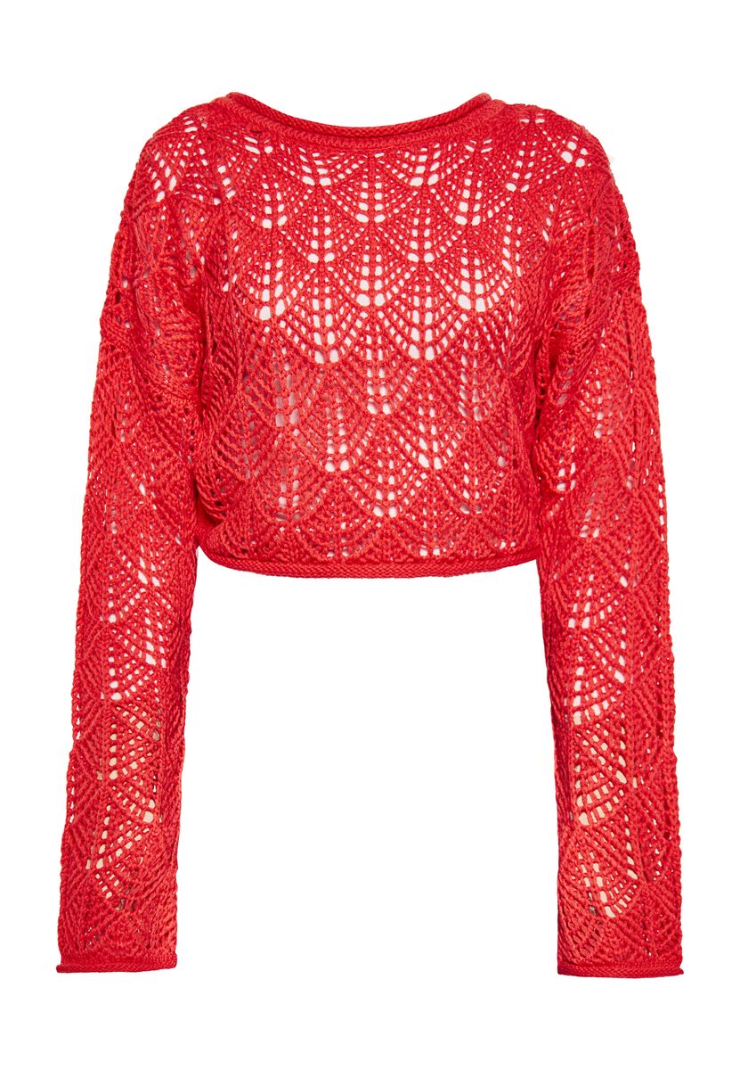 Häkelpullover mit Muschelmuster