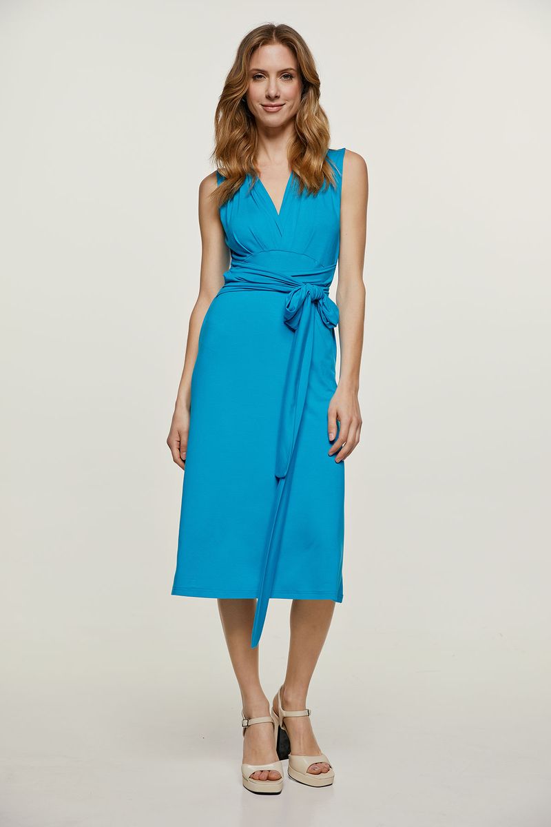 Ärmelloses Jerseykleid mit Empire-Linie