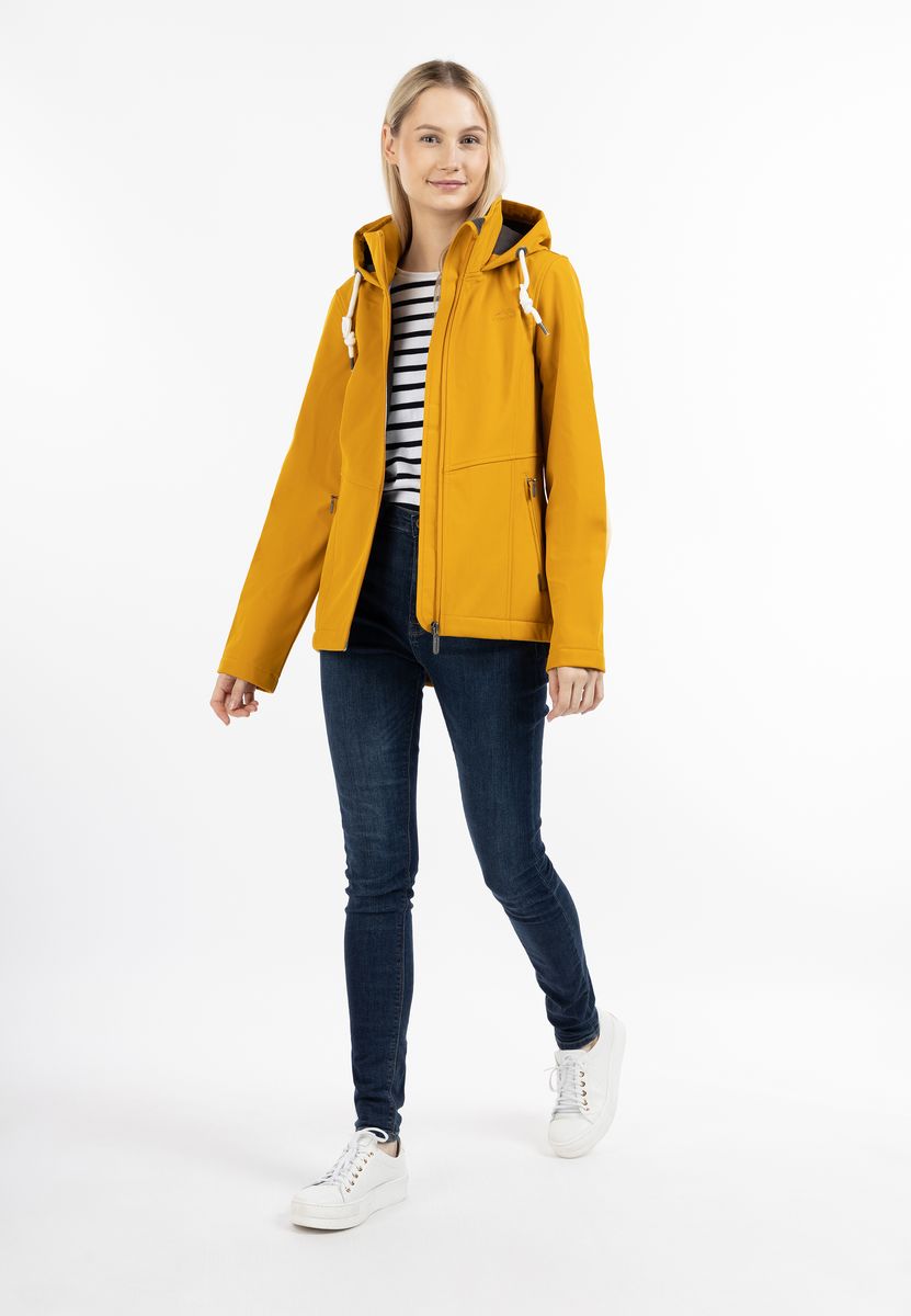 Taillierte Softshelljacke mit Kapuze