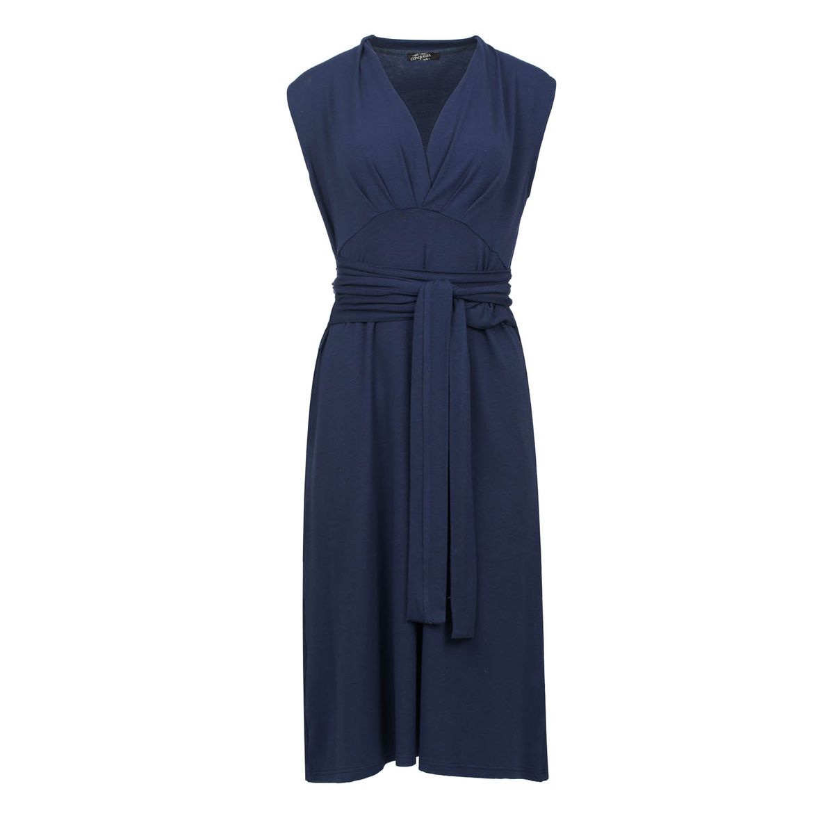 Ärmelloses Midi-Kleid mit V-Ausschnitt