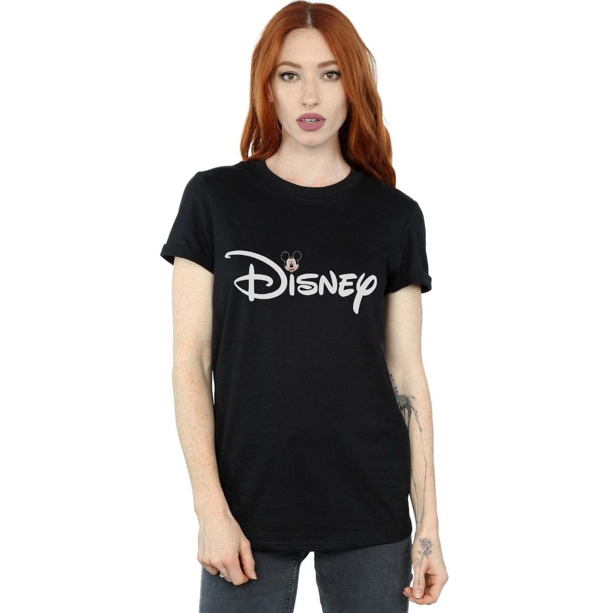 Mickey Mouse Grafik T-Shirt im Boyfriend-Stil