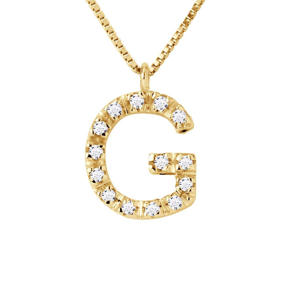 Diamant-Halskette mit Buchstabe G