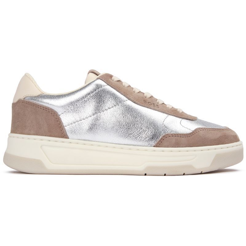 Metallic-Leder Court Sneaker