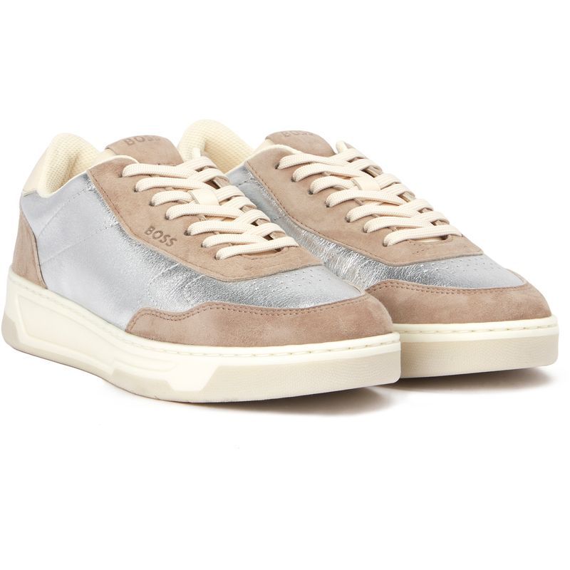 Metallic-Leder Court Sneaker