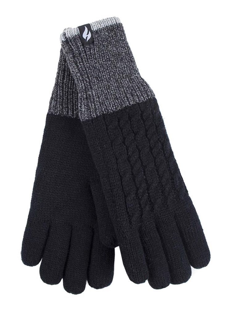 Thermohandschuhe mit Zopfmuster für den Winter