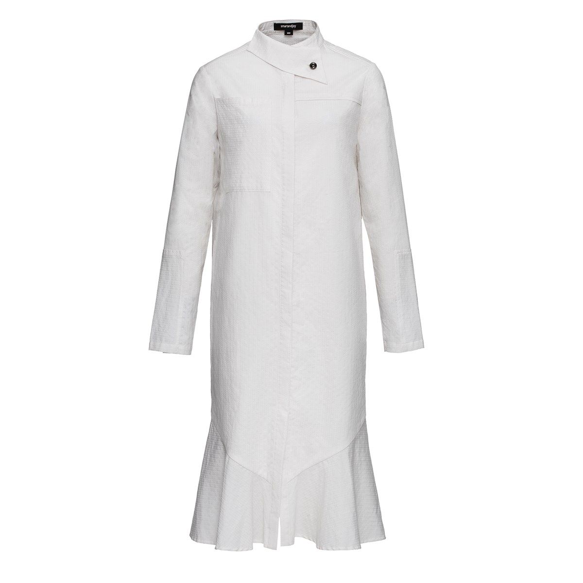 Minimalistisches asymmetrisches Midi-Hemdkleid