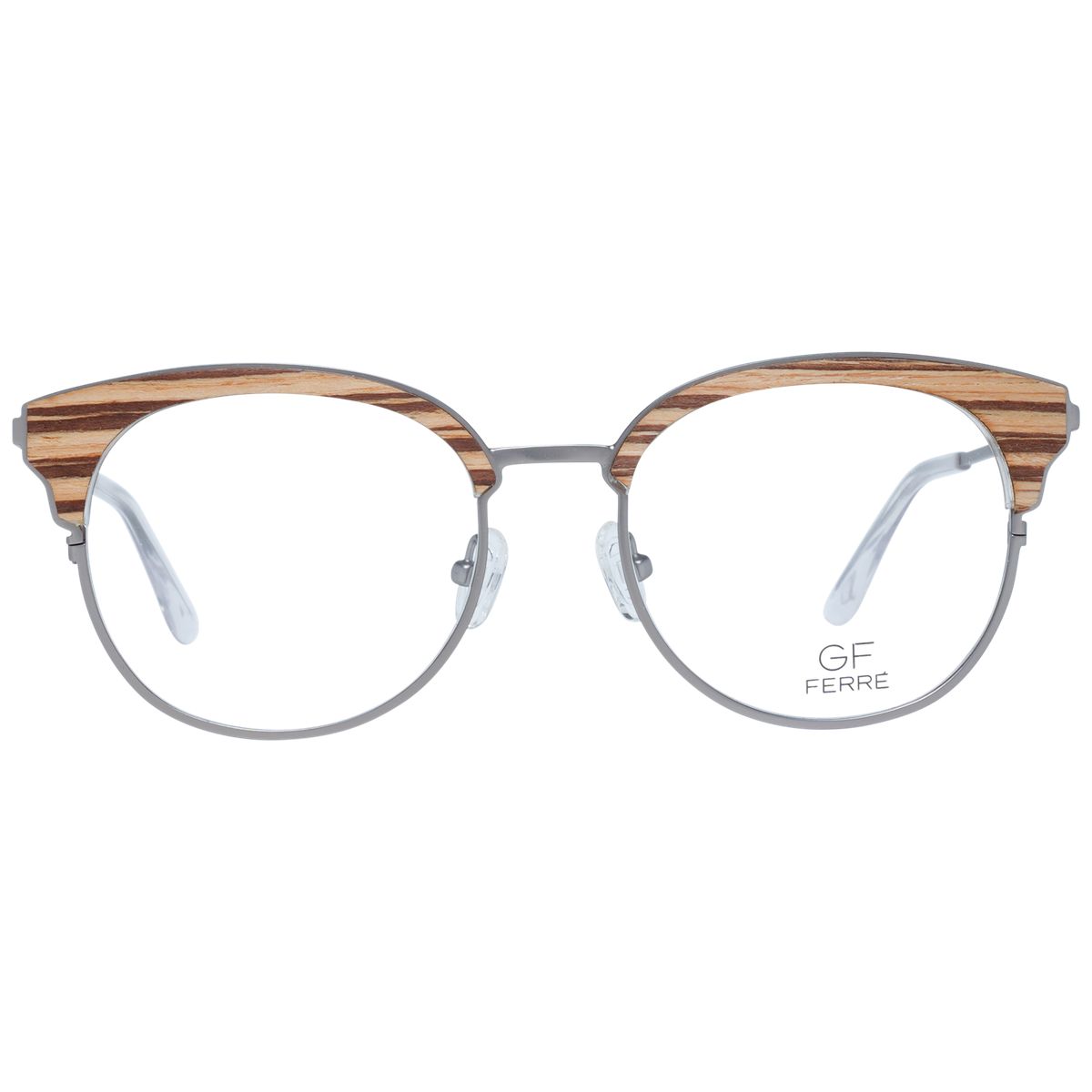 Runde Browline-Brille in Holzoptik