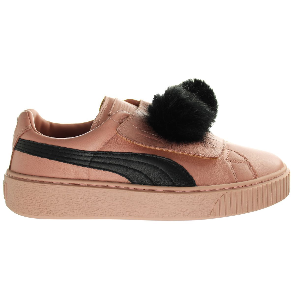 Plateau-Sneaker mit Pompon-Detail