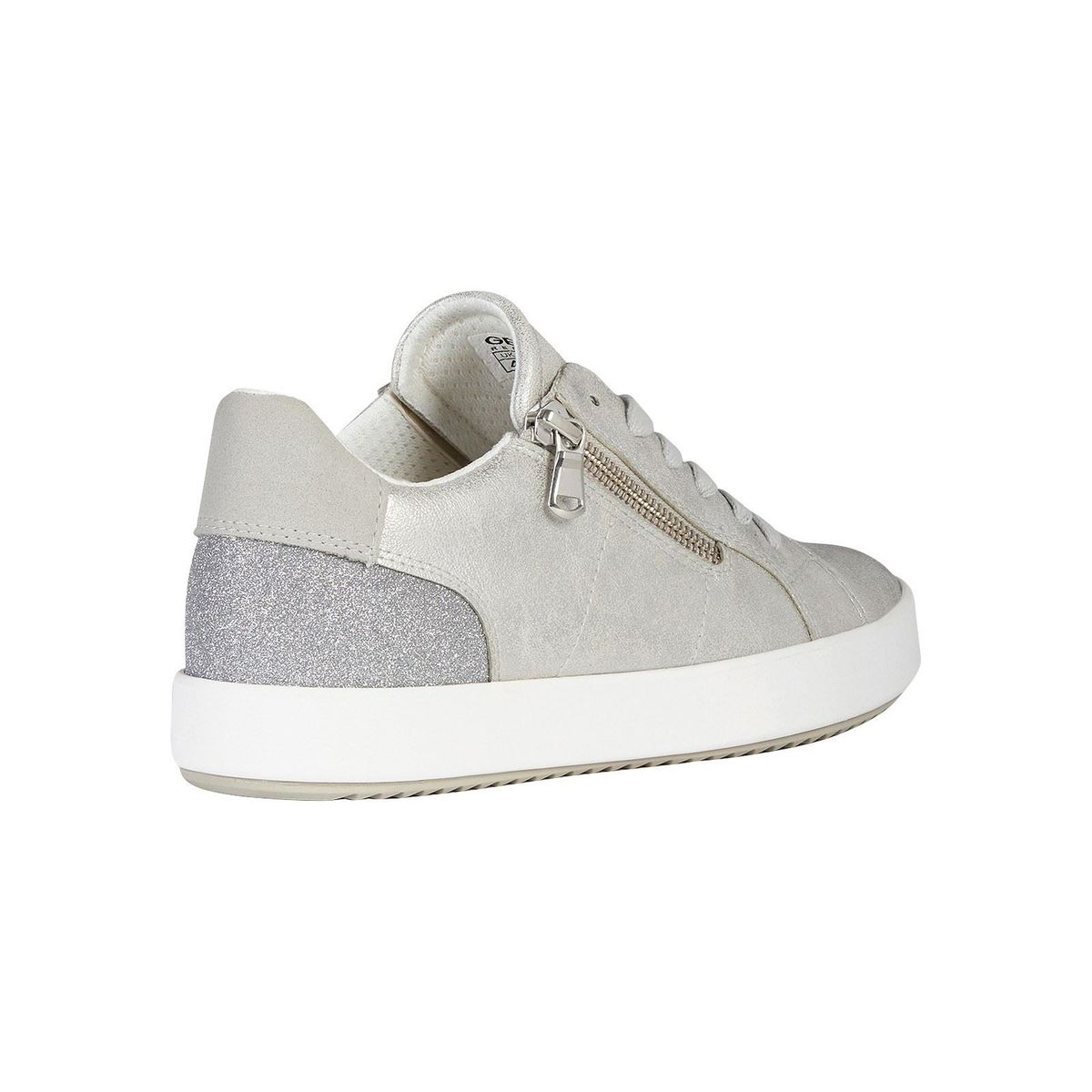 Silberne Sneaker mit seitlichem Reißverschluss