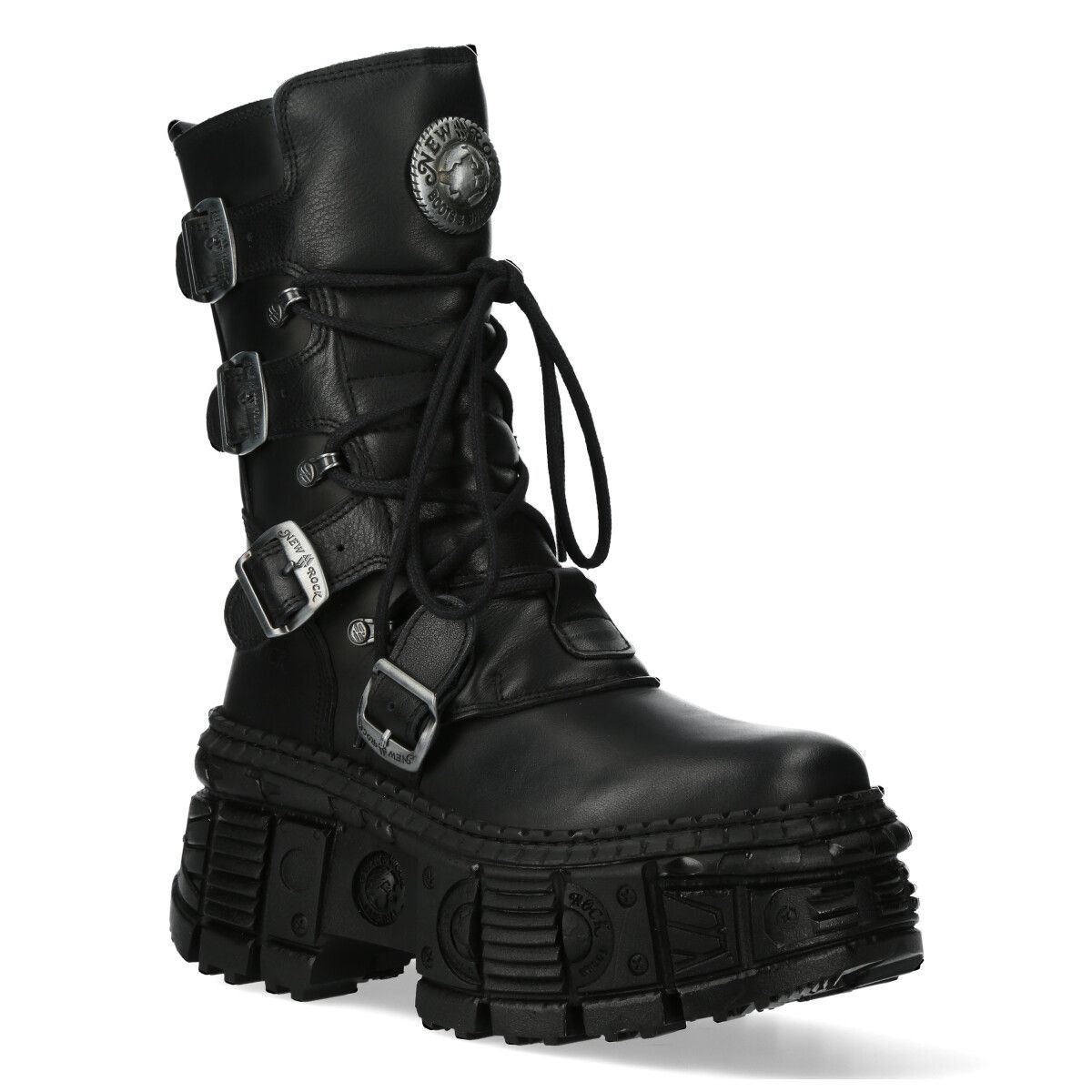 Kultige Plateau-Wadenstiefel mit Schnallen