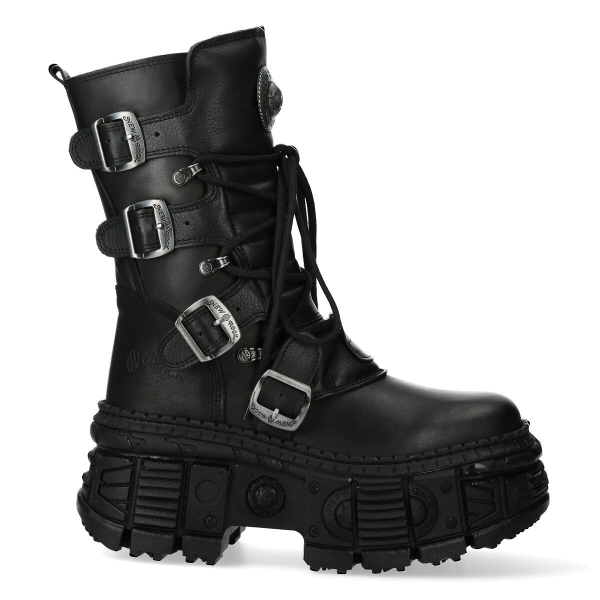 Kultige Plateau-Wadenstiefel mit Schnallen