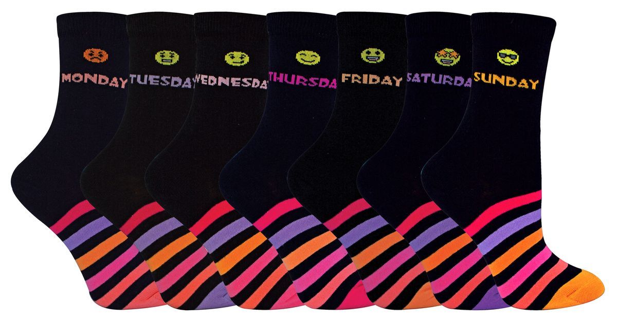 Bunte Emoji Wochentage Socken