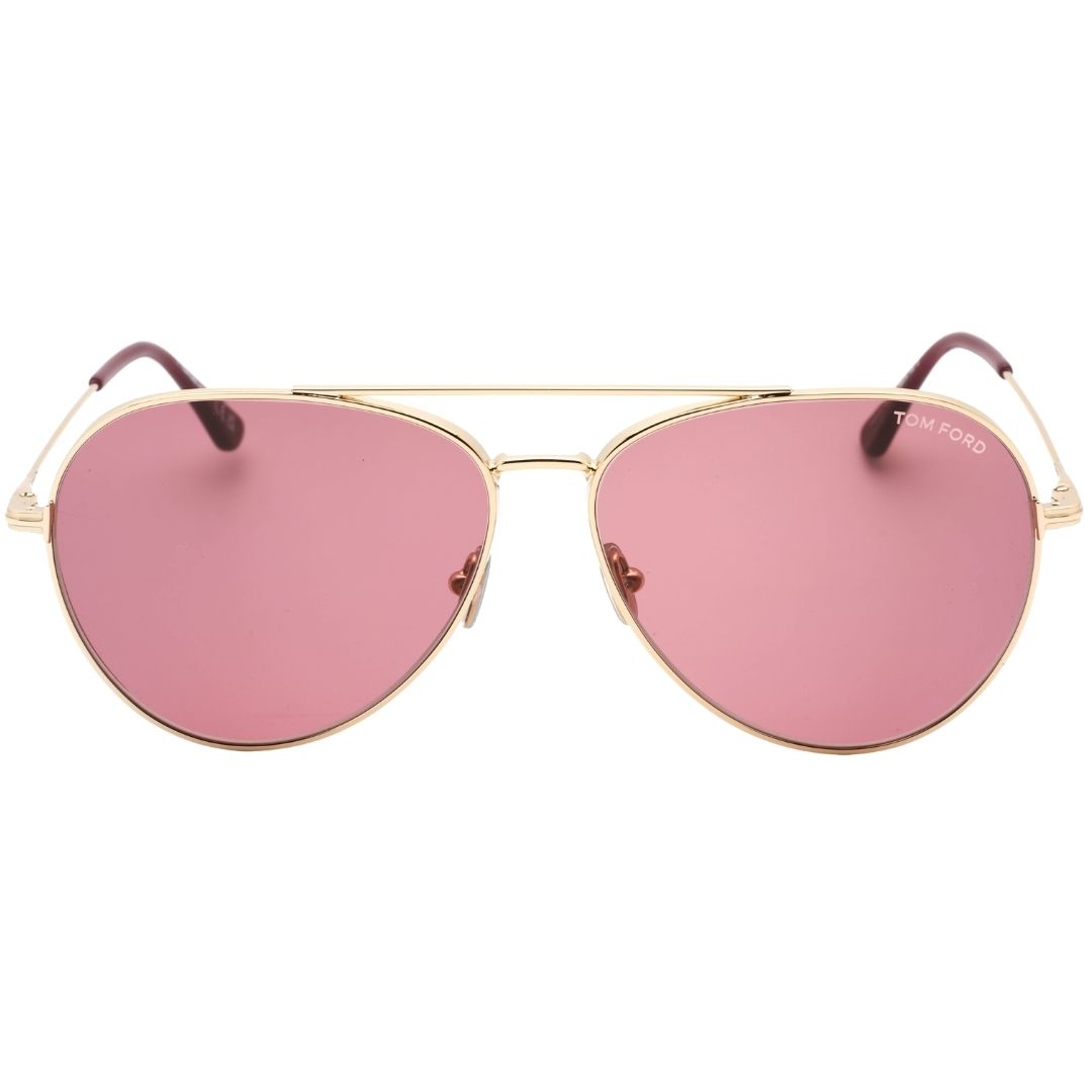 Klassische Oversize-Pilotenbrille mit rosa Gläsern