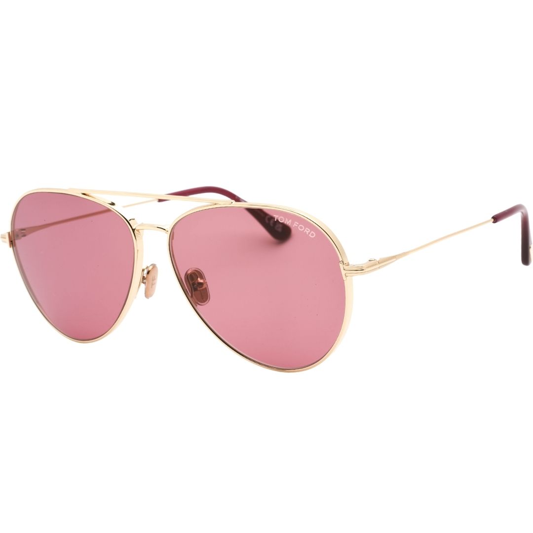 Klassische Oversize-Pilotenbrille mit rosa Gläsern