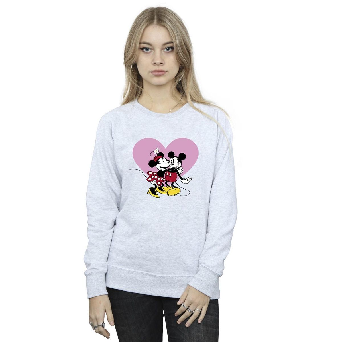 Mickey und Minnie Herz Sweatshirt