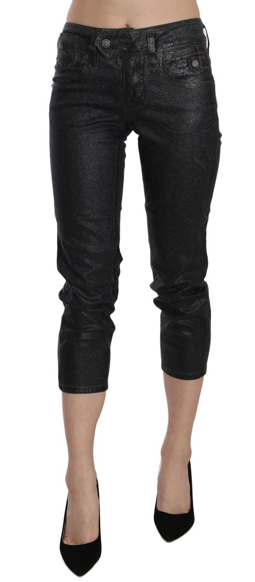 Gewaschene Slim-Fit Cropped Jeans