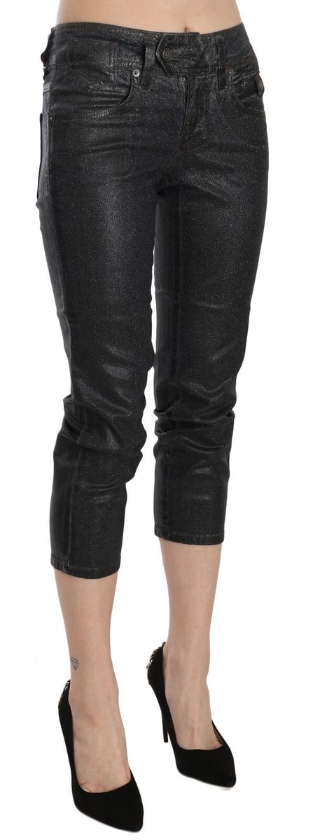 Gewaschene Slim-Fit Cropped Jeans