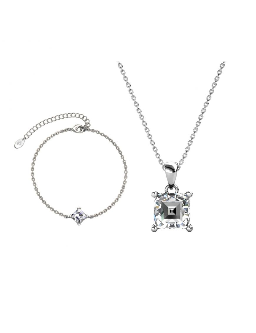 Elegantes quadratisches Kristall-Schmuckset