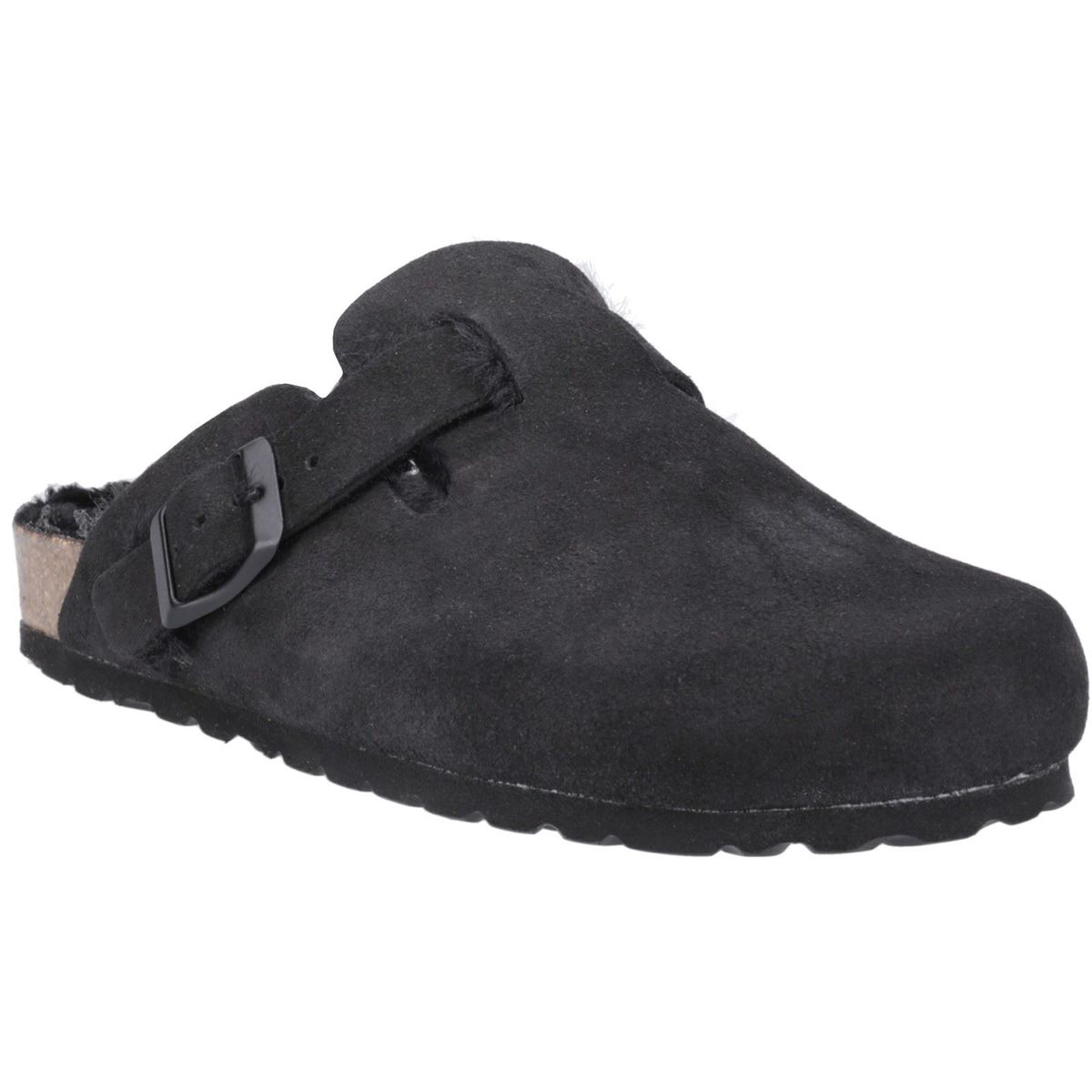 Wildleder-Mules mit Schnallenriemen