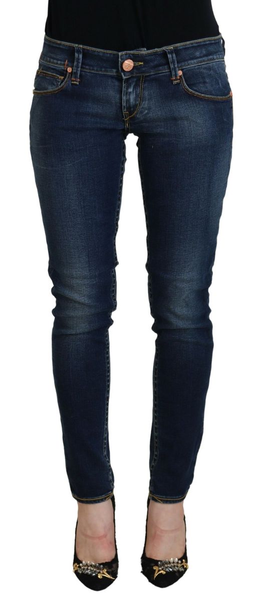 Hüft-Skinny-Jeans aus Denim