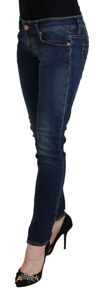 Hüft-Skinny-Jeans aus Denim