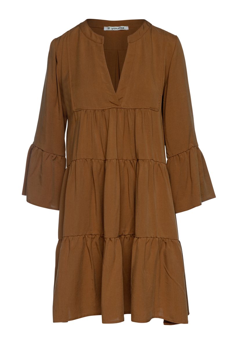 Gestuftes Mini-Kleid aus Tencel