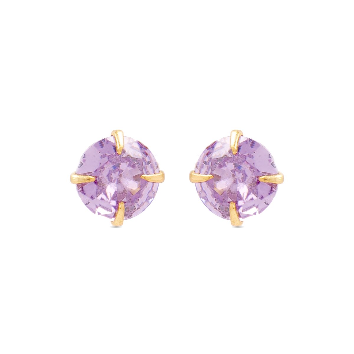 Amethyst-Zirkonia Vergoldete Ohrstecker