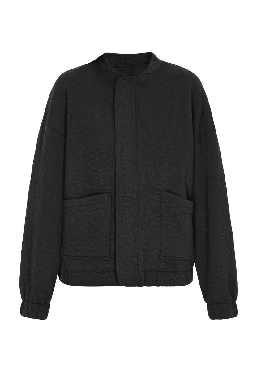 Bomberjacke mit floralem Prägemuster