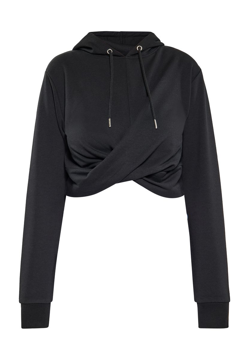 Kurzer Rippstrick-Pullover mit V-Ausschnitt