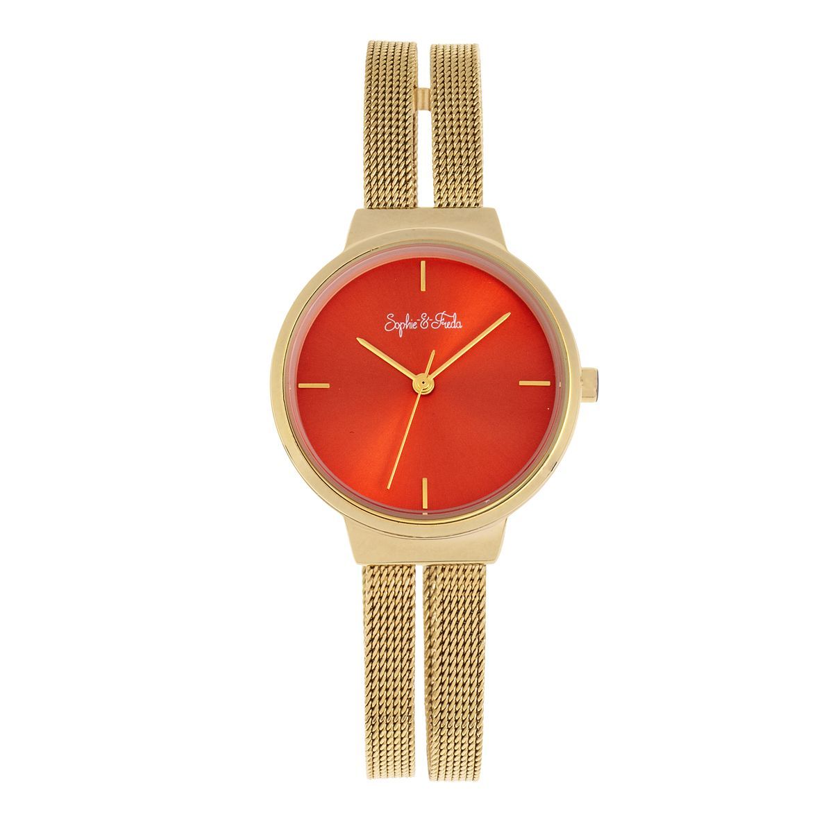 Minimalistische Uhr mit Doppel-Mesh-Armband