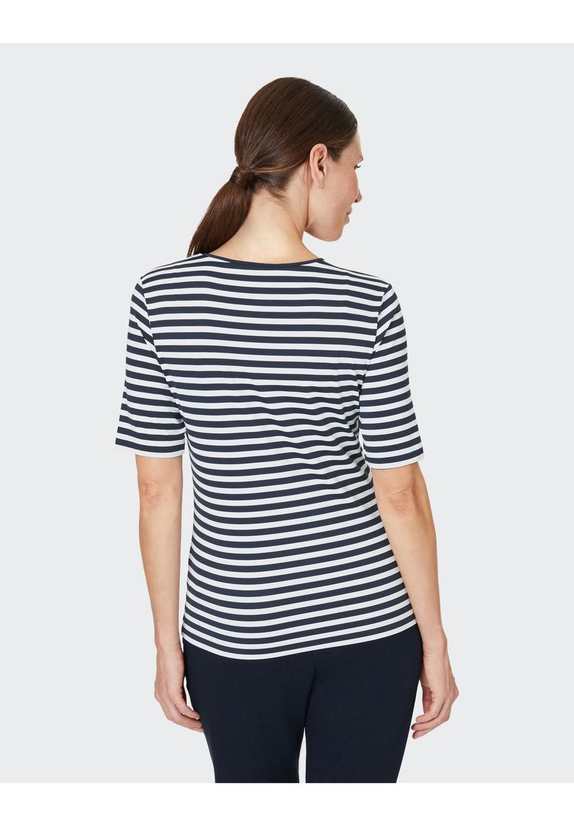 Gestreiftes T-Shirt mit Halbarm
