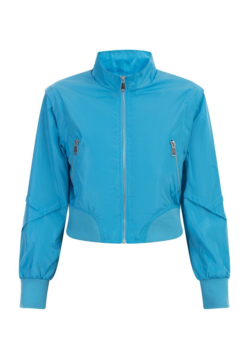 Kurze Blousonjacke mit Glanz-Finish