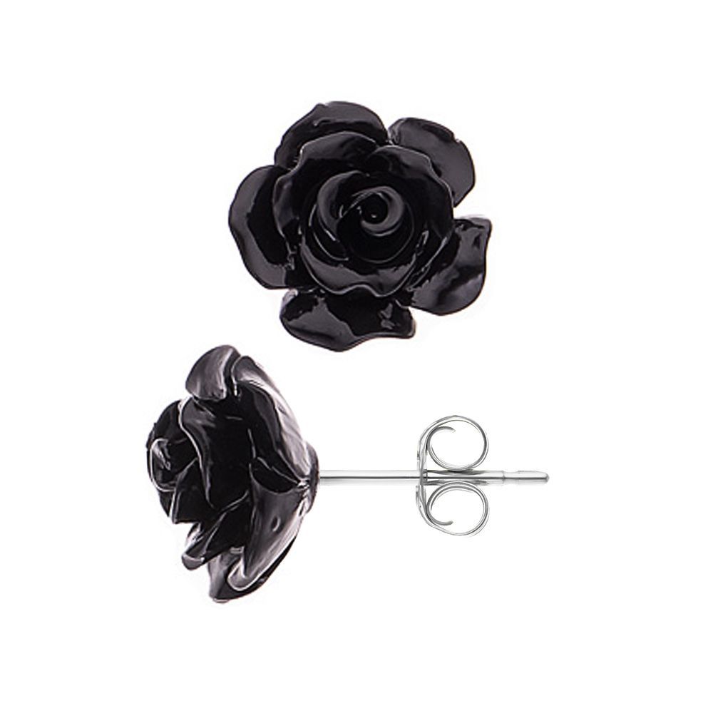 Elegante florale Rosetten-Ohrstecker