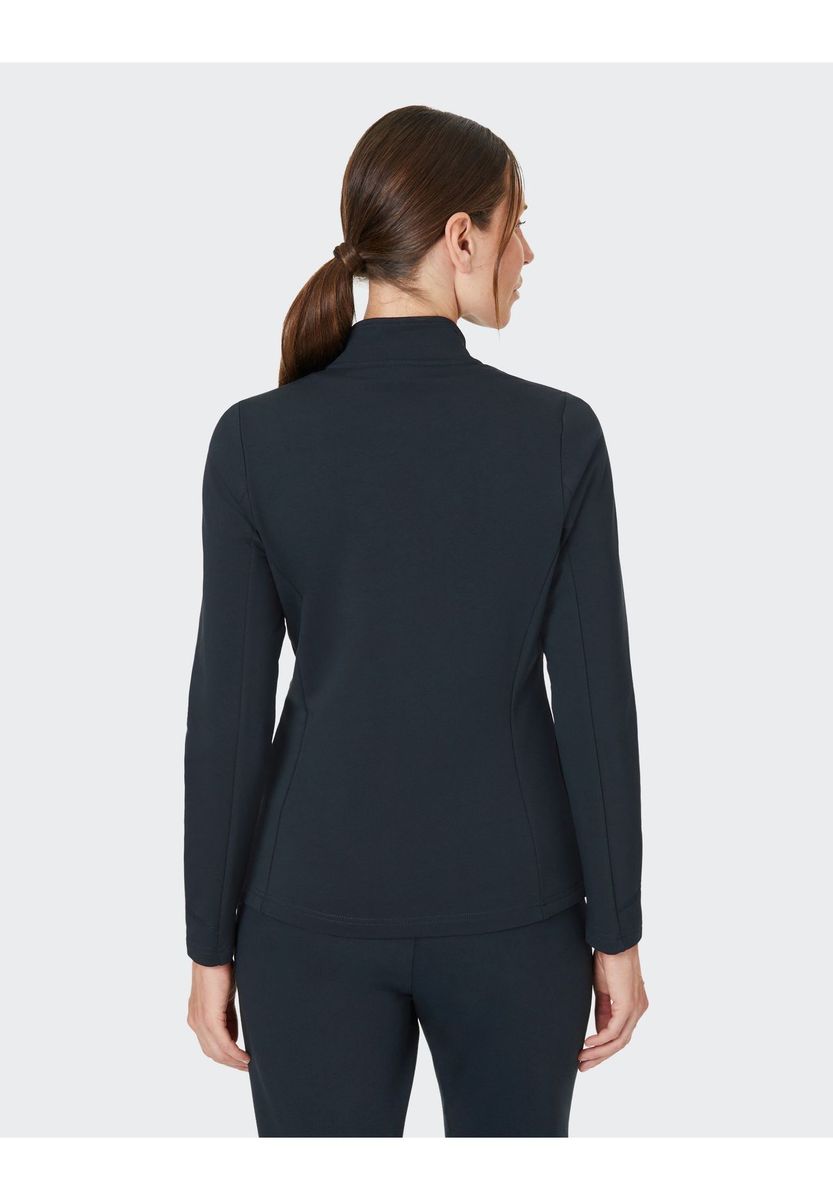 Taillierte Sweatjacke mit Stehkragen