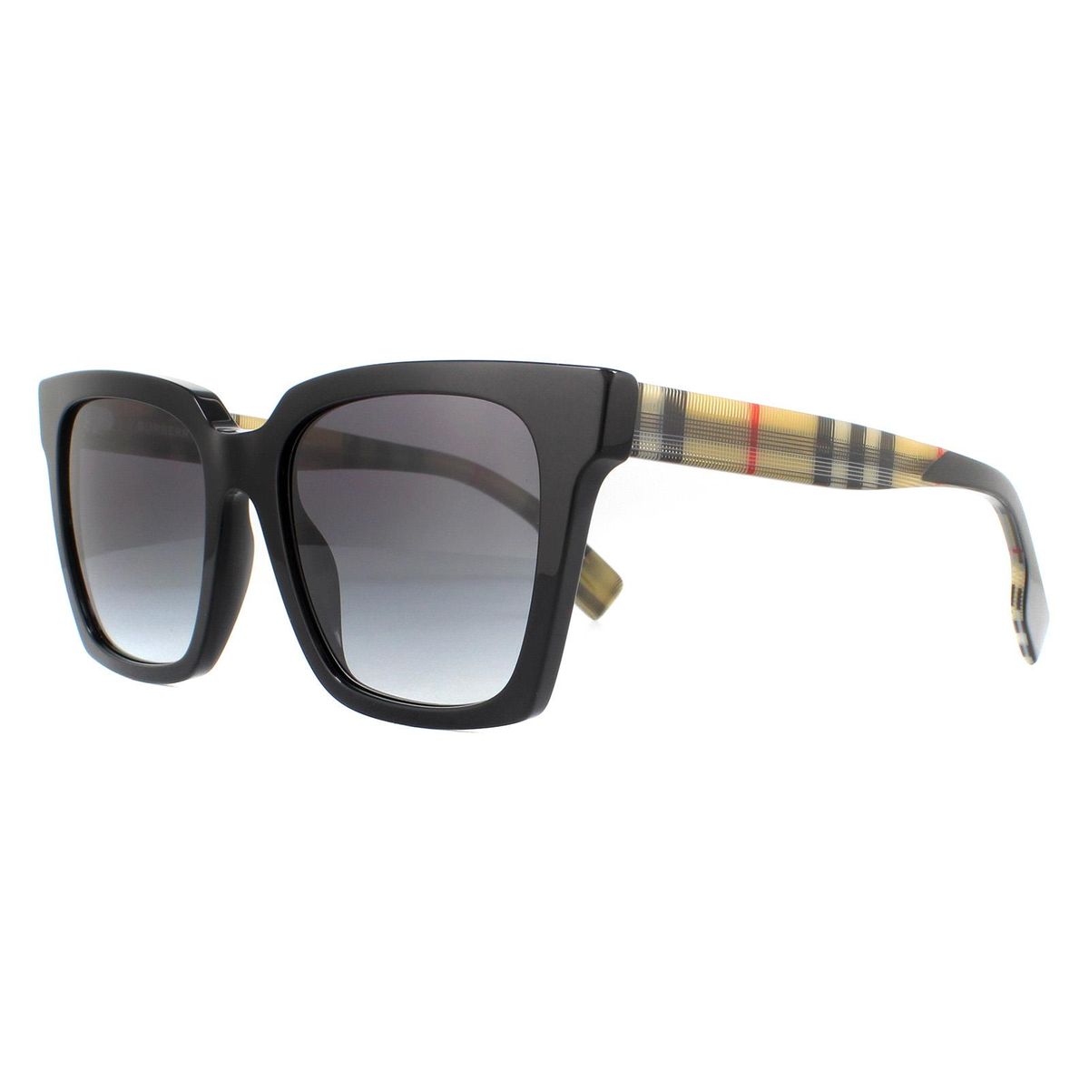 Übergroße quadratische Sonnenbrille mit Karodetail