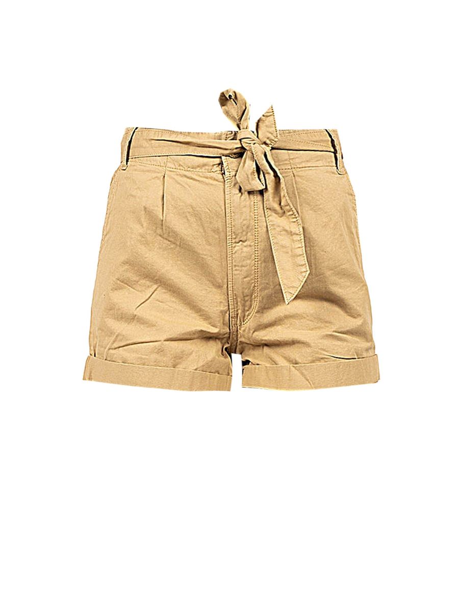 High-Waist Chino-Shorts mit Bindegürtel