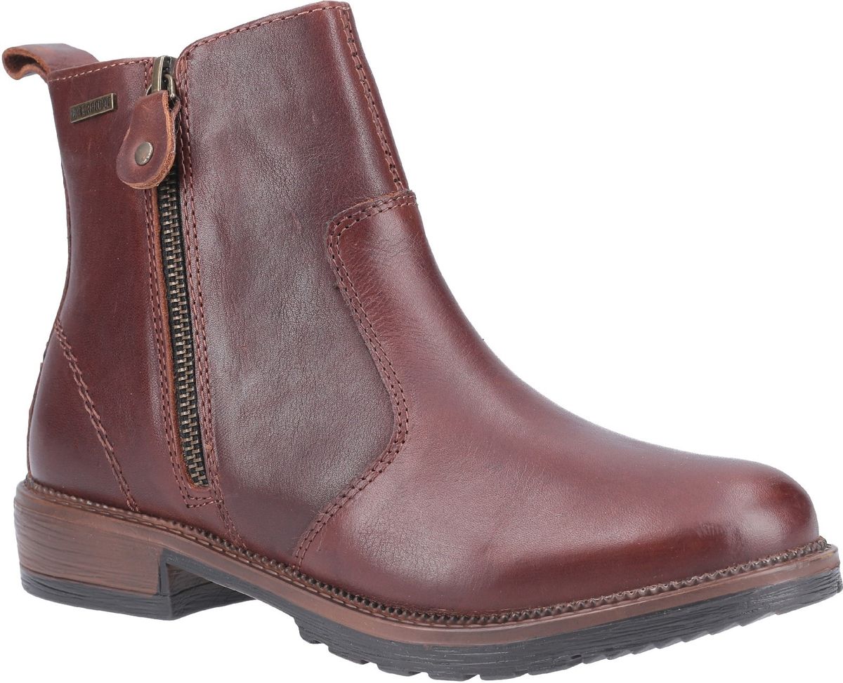 Wasserdichte Lederstiefeletten mit Reißverschluss