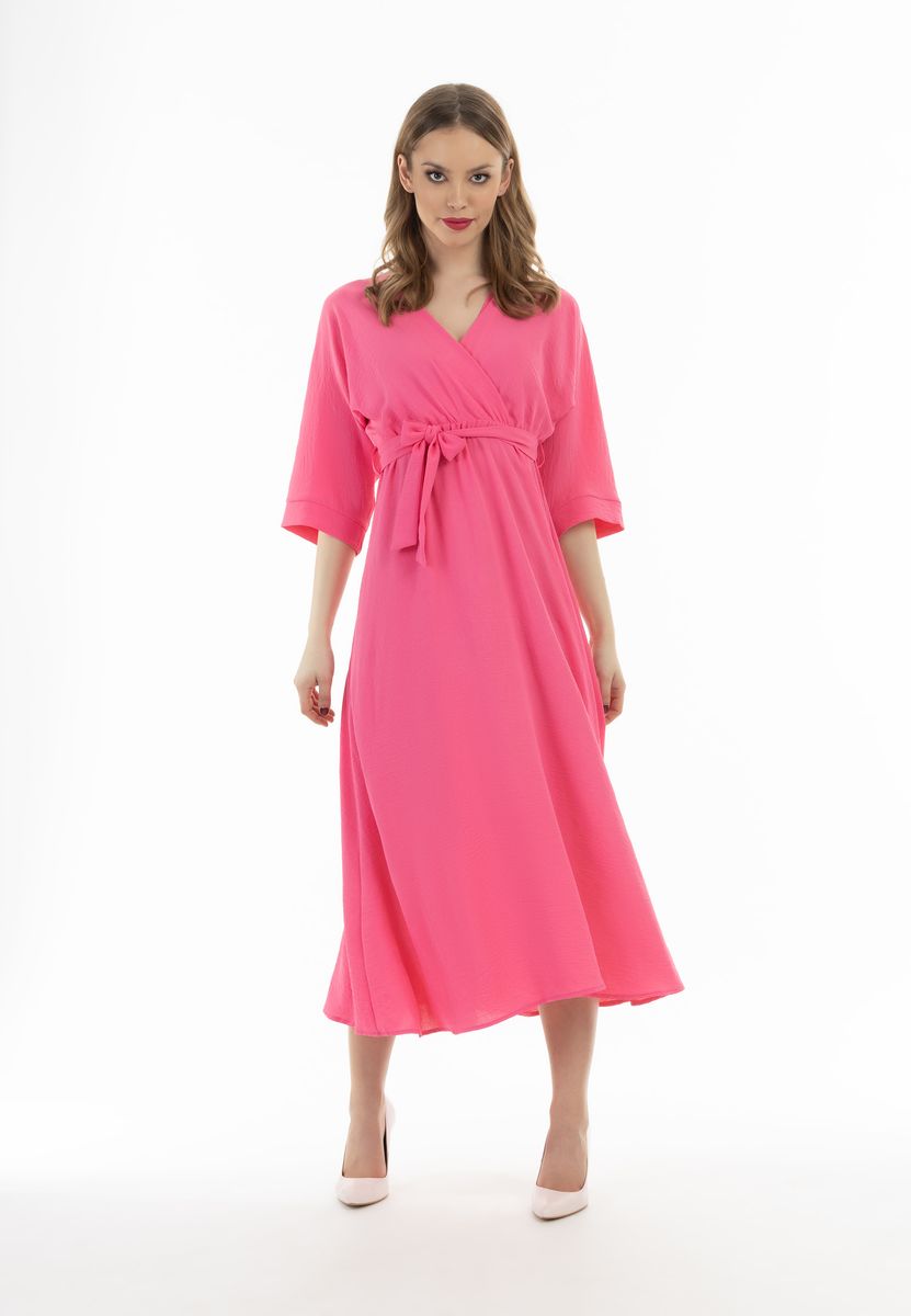 Elegantes Midi-Wickelkleid